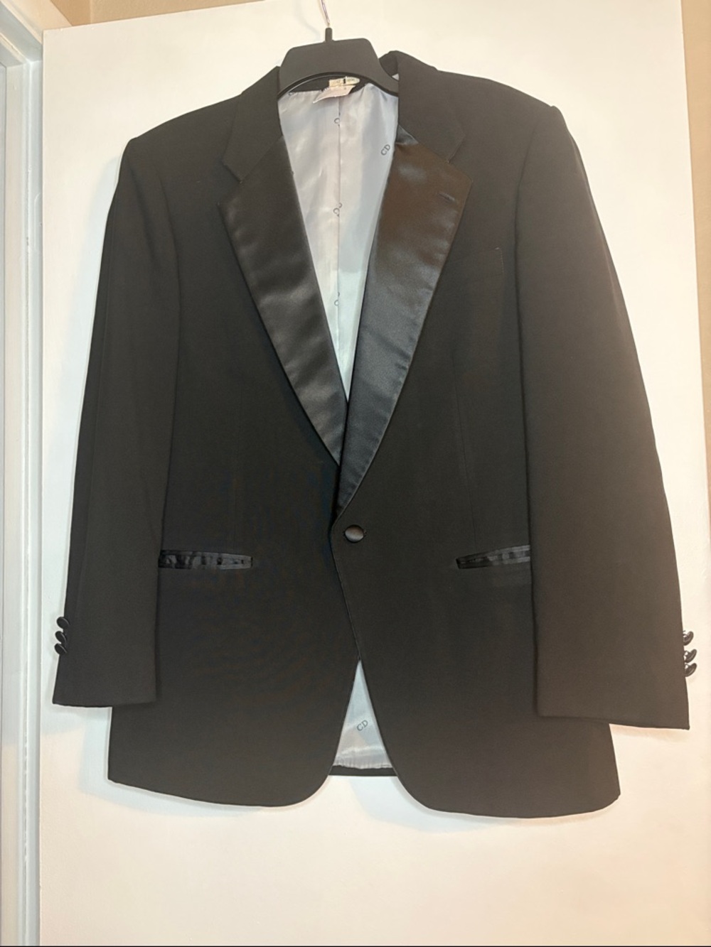 Dior Black Satin-Lapel Tuxedo Jacket